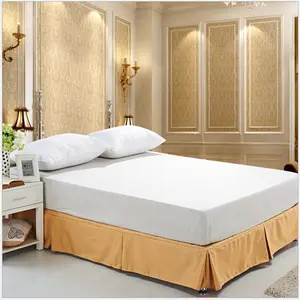 Ropa de cama personalizada para hotel, juego de sábanas de poliéster acolchado, decorativo, dorado