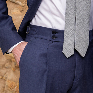 Tailored <strong>Navy</strong> Wool/Polyester Suit <strong>Jacket</strong> Men's Formal <strong>Wedding</strong> Groom Business Exquisite Two-button Breathable Waterproof Fashion - Product Image 2