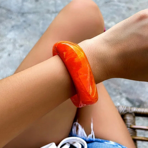 Artificial Blue Green Yellow Resin <b>Bangles</b> for Business Gifts - Product Image 3