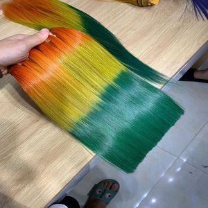 บ๊อบสั้นสีเขียวเข้มที่มีคุณภาพสูงกระดูกตรงผมส่วนขยายของเครื่องสำหรับผู้หญิงสีดำสุดหนา Whosale ผม - Product Image 5