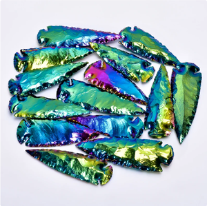 Cadeau de cabochon en forme de pointe de flèche en opalite revêtu de titane naturel Offre Spéciale de meilleure qualité pour elle - Product Image 4