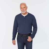 Männliche Langarm Henley Shirt Baumwolle Custom Logo Henley Shirt Männer Blank T-Shirts
