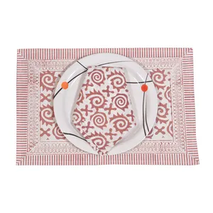 印度手工印花100% 棉餐巾出厂价格在线销售