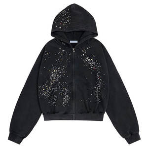 Prix bas, service OEM, vêtements pour hommes, sweat-shirts à strass grande taille, design personnalisé, sweat-shirts à strass pour hommes - Product Image 1