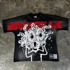 Camiseta Oversize de Algodón 100% con Estampado Serigrafiado, Cuello Redondo, Estilo Urbano, Diseño Liso, Manga Corta, Estilo Holgado, Ecológica, 220g Jersey - Product Image 4