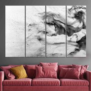 Impresión en lienzo de humo gris abstracto: arte de pared minimalista moderno, JUEGO DE 4 LIEÑOS - Product Image 1