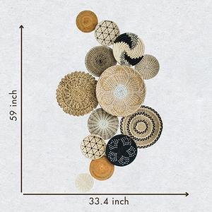 Juego de estilo bohemio de 13 decoración de pared tejida, cesta colgante de pared de algas marinas, arte de pared para decoración del hogar, decoración para sala de estar de Vietnam - Product Image 2