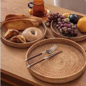 Bandeja Redonda Decorativa de Mimbre y Conchas Marinas, Estilo Boho, para Decoración de Salón y Comedor, Regalo Especial para las Fiestas - Product Image 6