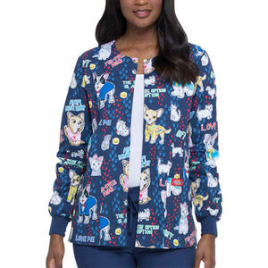 Cuidado de la salud, mangas elásticas antiarrugas, elegante, médico, de talla grande, chaqueta con cremallera de acero inoxidable, uniformes médicos de enfermería, conjuntos Unisex - Product Image 5