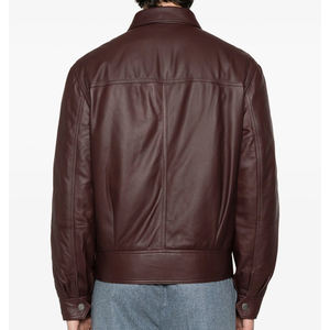 Veste en cuir pour hommes automne hiver à capuche coupe-vent fermeture à glissière avant en cuir PU personnalisable vente en gros de style High Street - Product Image 6