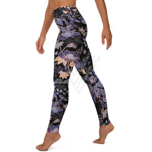 Legging pour femme personnalisable, haute qualité, faible MOQ - Pantalon uni à taille élastique, écologique, respirant, en Spandex/Polyester 200g - Product Image 5