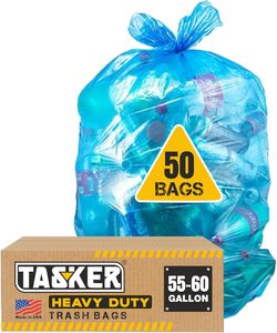 ถุงขยะรีไซเคิล Tasker ขนาด 55 แกลลอน 50 ใบ พร้อมสายรัด ถุงขยะพลาสติกสีน้ำเงินขนาดใหญ่ ถุงใส่ขยะรีไซเคิล - Product Image 4