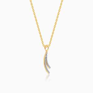 Pendentif en diamant Gold Wave Layers Design luxueux et élégant pour le style et l'accessoire de mode - Product Image 1