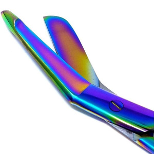 Tijeras Manuales para Vendas Lister de 3.5 Pulgadas, de Acero Inoxidable con Recubrimiento de Titanio Arcoíris, Instrumento Médico de Uso Seguro para Enfermeras - Product Image 1