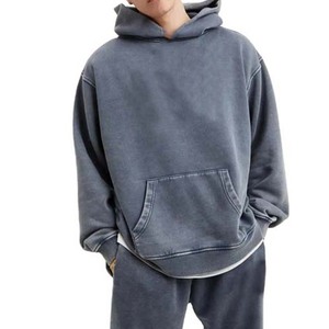 Venta al por mayor de secado rápido 100% algodón Vintage lavado ácido estilo recién llegado 380Gsm sudaderas con capucha personalizadas para hombres peso pesado sudaderas básicas - Product Image 4