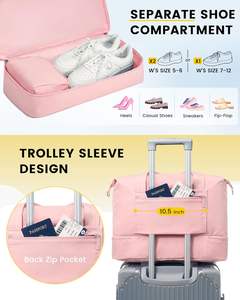 Multi-Purpose Travel Duffle Bag 30L Zipper Closure Gym Bag <b>for</b> <b>Women</b> Men with <b>Shoe</b> Pocket and Toiletry Storage - Product Image 3