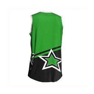 Maillot de basketball sans manches personnalisé avec logo imprimé, séchage rapide, léger, respirant, 100 % polyester, dernier design, faible MOQ, sur mesure - Product Image 3