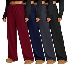 Pantalons de jogging pour femmes à taille haute, amples, décontractés, à jambes larges, avec cordon de serrage, élastiques, pantalons de sport - Product Image 4