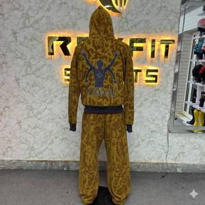 Conjunto Deportivo de Invierno de Peso Medio, Sudadera con Capucha Térmica Unisex, Pantalones Deportivos, Conjunto de Dos Piezas, Logotipo Personalizado, Sudadera Informal de Forro Polar de Algodón - Product Image 4