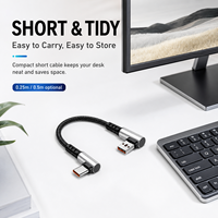 Câble USB-C tressé ultra-court 0,3 m à chargement rapide avec conducteur en cuivre pur pour transfert de données et téléphones mobiles, personnalisable avec logo