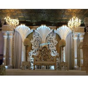 Escenario de recepción de boda contemporáneo moderno Escenario DE BODA temático de palmera occidental Tema blanco Escenario de boda moderno DecorUSA - Product Image 1