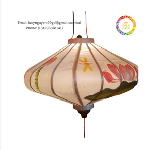 Lanterne vietnamienne Hoi An en soie et bambou faits à la main, durable et décorative - Product Image 3