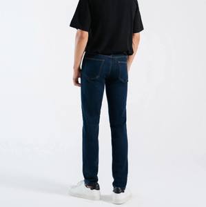 กางเกงยีนส์ทรงตรงขากว้างสีน้ำเงินสไตล์ฮิปฮอปสำหรับผู้ชาย คุณภาพสูง ผลิตตามสั่ง ผ้าฝ้าย 100% ซักแบบสโตนวอช - Product Image 3