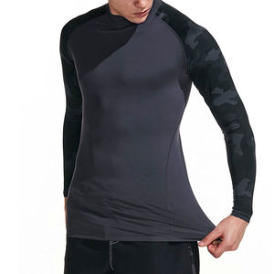 Durable Mens Rash Guard Short Sleeve Tight Fit Quick Dry <b>Swim</b> <b>Shirt</b> for Surfing Snorkeling and Water Activities - Product Image 4
