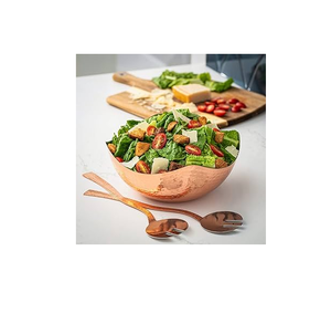 Cuenco de servidor de ensalada de comida de cobre martillado de diseño Cuenco de cobre de diseño admirable con calidad superior - Product Image 6
