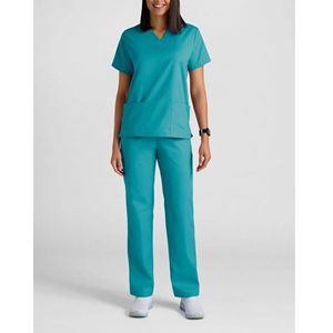 Conjunto médico para mujer Top de manga corta con cuello en V y pantalones para correr con bolsillos o enfermeras y trabajadores de la salud - Product Image 4