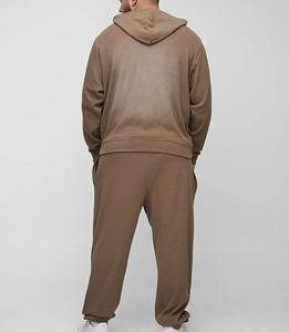 Pantalon de survêtement à capuche vintage solide d'hiver sur mesure ensemble de 2 pièces sérigraphie évasée survêtement Zipup pour hommes - Product Image 3