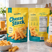 Sachet Doypack Personnalisé avec Fenêtre Transparente et Trou Euro, Qualité Alimentaire, pour Produits Alimentaires ou Bâtonnets de Fromage, en Mylar
