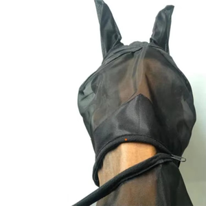 Masque de mouche de cheval réglable de qualité supérieure Protection des oreilles en maille respirante douce Fournitures de soins de cheval personnalisables durables - Product Image 2