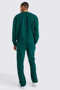 ผู้ผลิต OEM ชุดวอร์มลำลองแบบ 2 ชิ้น คอกลม พิมพ์ลาย สไตล์สตรีทแวร์สำหรับฤดูหนาว ทรงหลวม ใส่ได้ทั้งชายและหญิง ดีไซน์ทันสมัย เสื้อสเวตเชิ้ตสีเขียวสำหรับผู้ชายรูปร่างสูง - Product Image 3