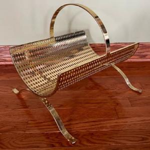 Porte-bûches en fer au design magnifique en matériau tressé, forme personnalisée pour des solutions élégantes de rangement du bois de chauffage - Product Image 2