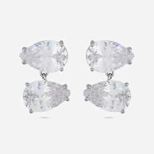 Boucles d'oreilles pendantes tendance pour femmes en alliage de zinc, forme goutte d'eau, diamants taillés en poire, pour occasions de fête, produit 192808 - Product Image 6