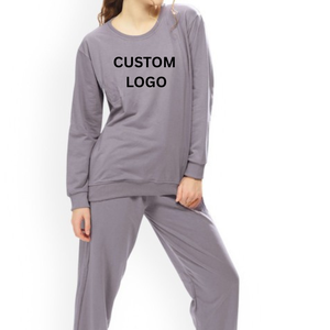 Conjunto de Dos Piezas de Punto con Botones de Encaje Sólido de Alta Calidad para Mujer, Algodón Premium Suave y Elástico, Informal, Transpirable, para Uso Diario, OEM - Product Image 4