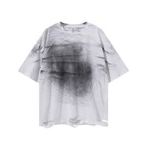 Custom Streetwear <b>Drop</b> Shoulder Heavy Distressed Loose Fit T Shirt Men Short Sleeve <b>Acid</b> Wash 100% Cotton T-Shirt For Men - Product Image 2