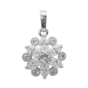 Morini Pendentif Floral Plaqué Argent Zircon Cubique Diamant Pendentifs à la Mode & Charms - Product Image 1