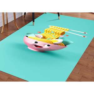 Printed <b>Rug</b> - Modern Ramen Noodle Design <b>Kitchen</b> <b>Runner</b> <b>Rug</b>,Luxury Velvet <b>Rug</b> - Product Image 1