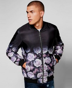 Chaqueta Bomber de Satén Personalizada con Sublimación para Hombre, con Cuello Alto y Logotipo Frontal con Capucha - Product Image 1