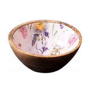 Tazón de palomitas de maíz de diseño elegante de forma redonda de Color Natural para cocina y mesa Tazón de madera de tres retrasos de alta calidad - Product Image 6