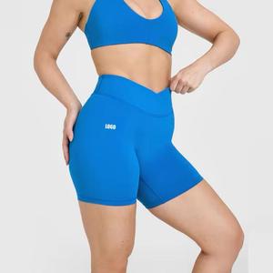 Pantalones cortos de cintura elástica con logotipo personalizado, pantalones cortos de carga informales a la moda para mujer - Product Image 5