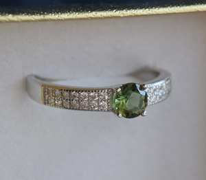 Bague en argent sterling avec pierre précieuse moldavite tchèque authentique pour les occasions spéciales telles que les mariages - Product Image 6