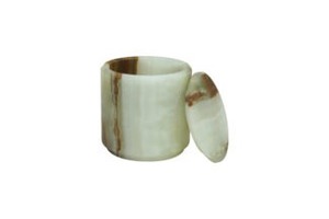 Canister cilíndrico pulido Marble Crafter Onyx, bote pequeño de mármol, botes redondos de mármol con tapa - Product Image 4