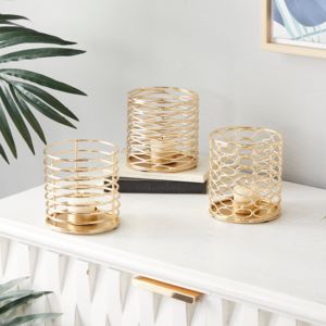 เชิงเทียนทรงมงกุฎสำหรับงานแต่งงานที่วางตรงกลางโต๊ะทำด้วยมือสีเงินรูปทรงเรขาคณิต - Product Image 2