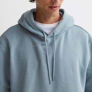 Sudadera con capucha de algodón 100% de gran tamaño para hombre, Jersey grueso de felpa francesa pesada con hombro caído, logotipo personalizado bordado para invierno - Product Image 2