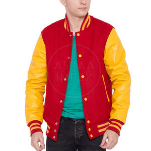 Logo personnalisé Letterman Veste avec des vêtements de mode de qualité supérieure avec manches en cuir et col montant - Product Image 3