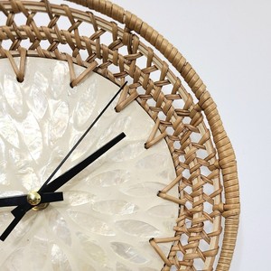 Nouveau design luxueux horloges suspendues en osier naturel fabriquées à la main horloge murale en rotin écologique pour le salon - Product Image 6