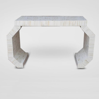 Table console en os incrusté de style cascade, meuble de luxe artisanal, imperméable, classique, pour bébés et enfants